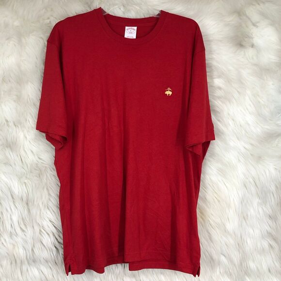 Men’s Brooks Brothers Classic Red T-Shirt XL 100% Cotton Polo Logo Tee - Picture 1 of 4
